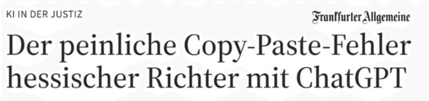 FAZ, KI in der Justiz: Der peinliche Copy-Paste-Fehler hessischer Richter mit ChatGPT